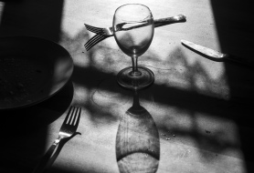 Quarantine project. The table in the farmhouse. Switzerland, 2020
